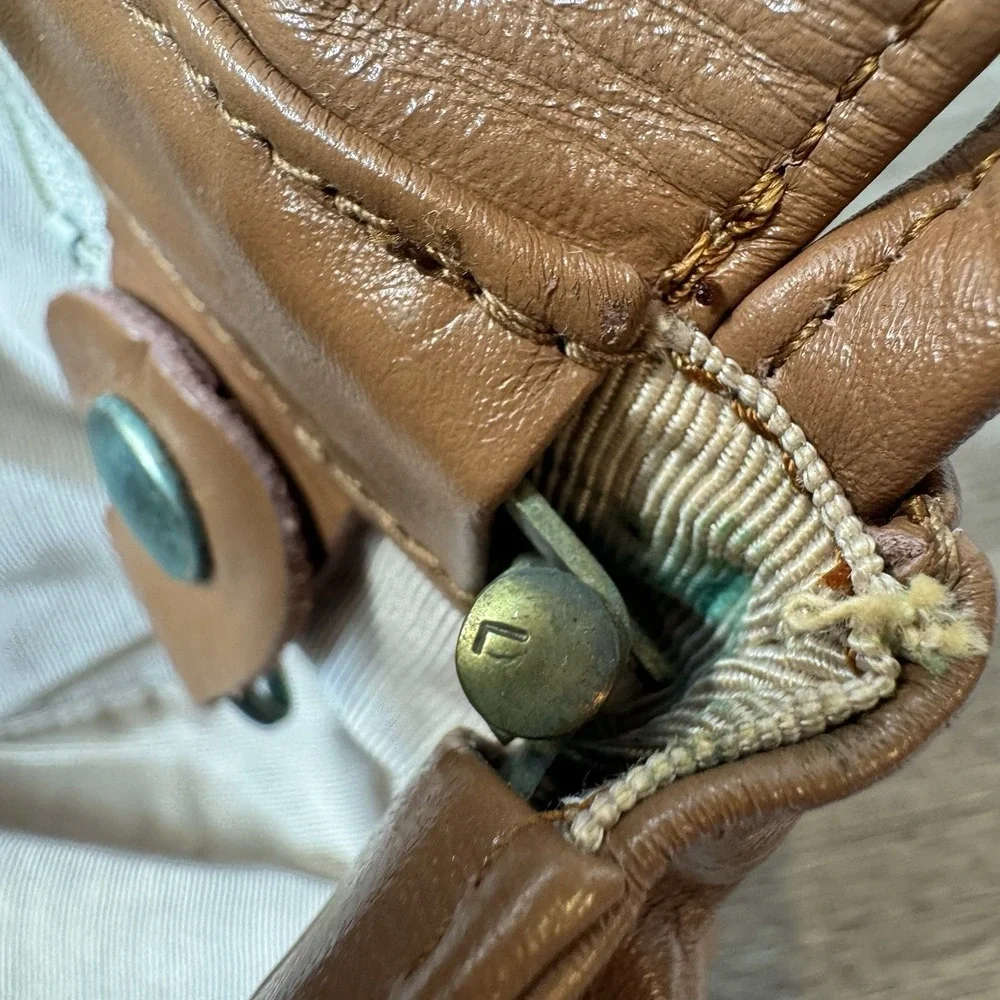 Vintage SAS Brown Leather Slouchy Flap Crossbody Shoulder Bag Purse USA Made Y2K